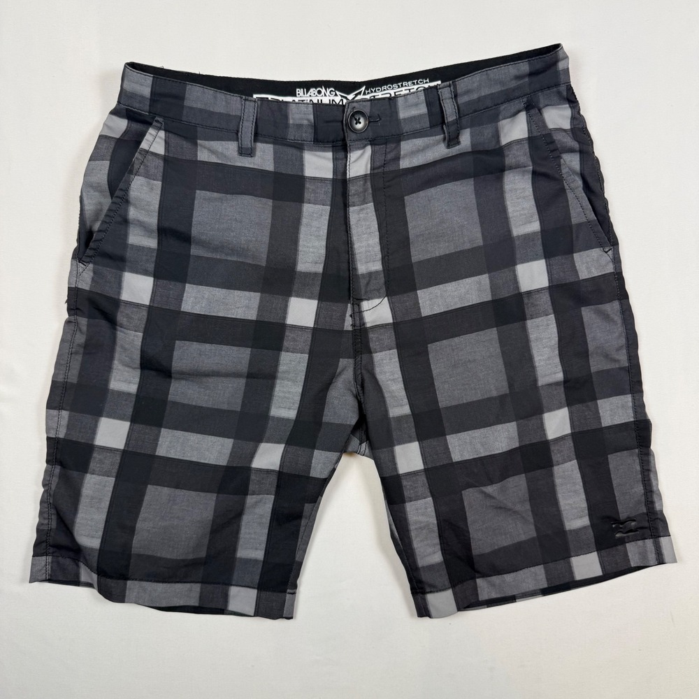 Billabong Platinum X Hydrostretch Hybrid Shorts Black Grey Plaid M236PLOC 34